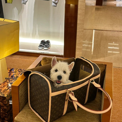 ✨LUVO Monogram Leather Pet Dog Carrier✨
