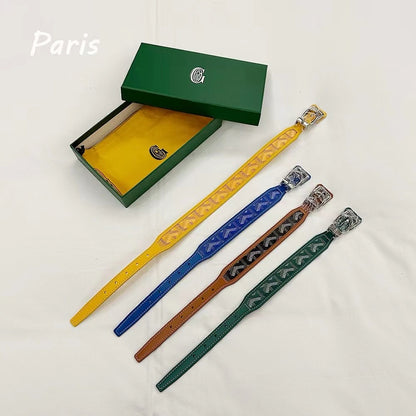 ✨ GEY Premium Leather Dog Collar & Leash Set ✨