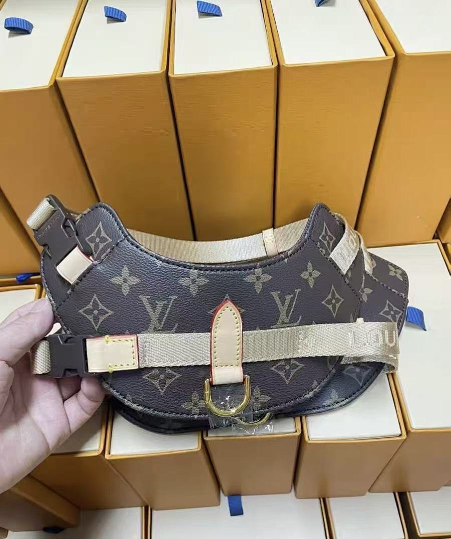 ✨ LUVO Monogram Leather Dog Harness & Leash Set ✨