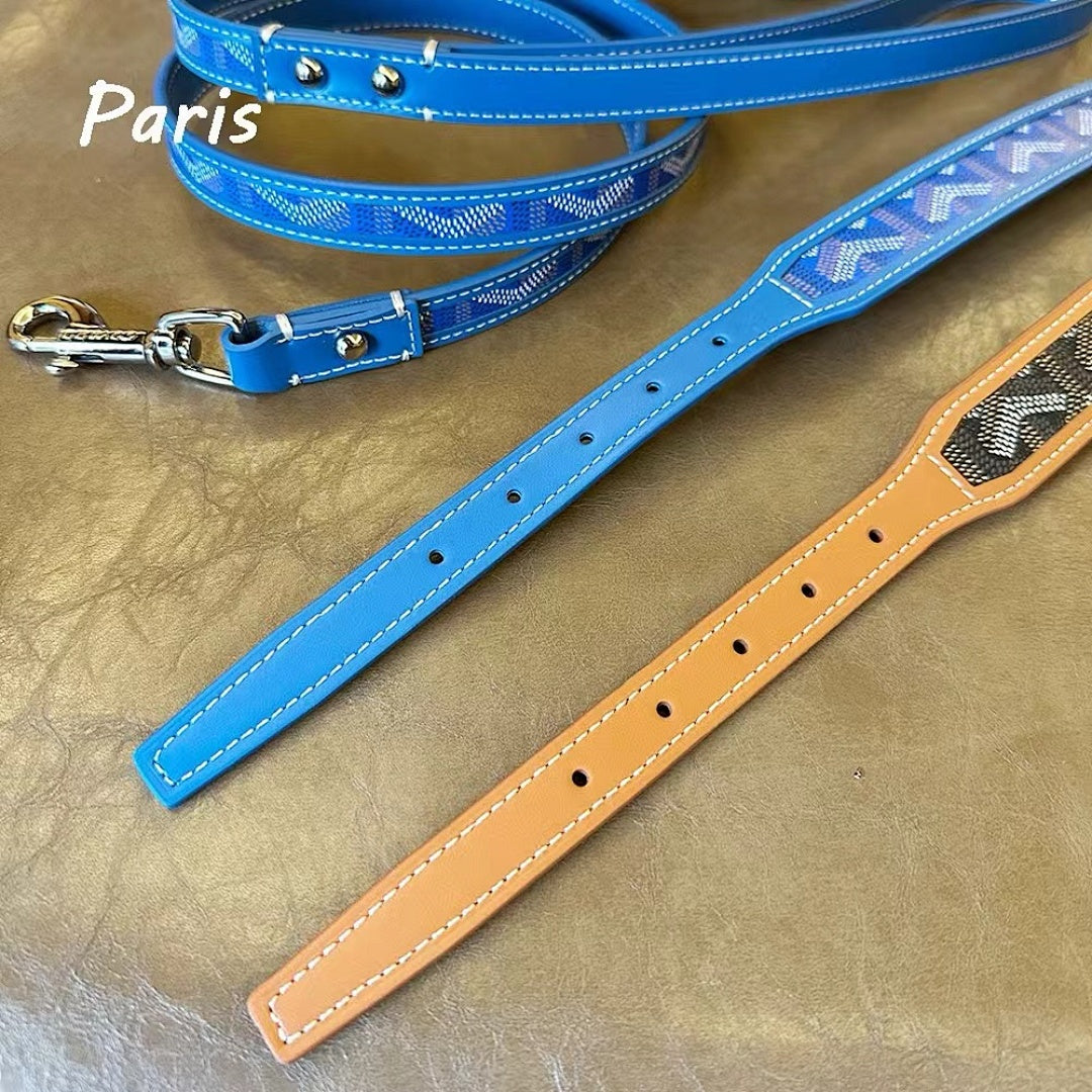 ✨ GEY Premium Leather Dog Collar & Leash Set ✨