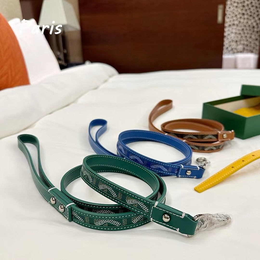 ✨ GEY Premium Leather Dog Collar & Leash Set ✨